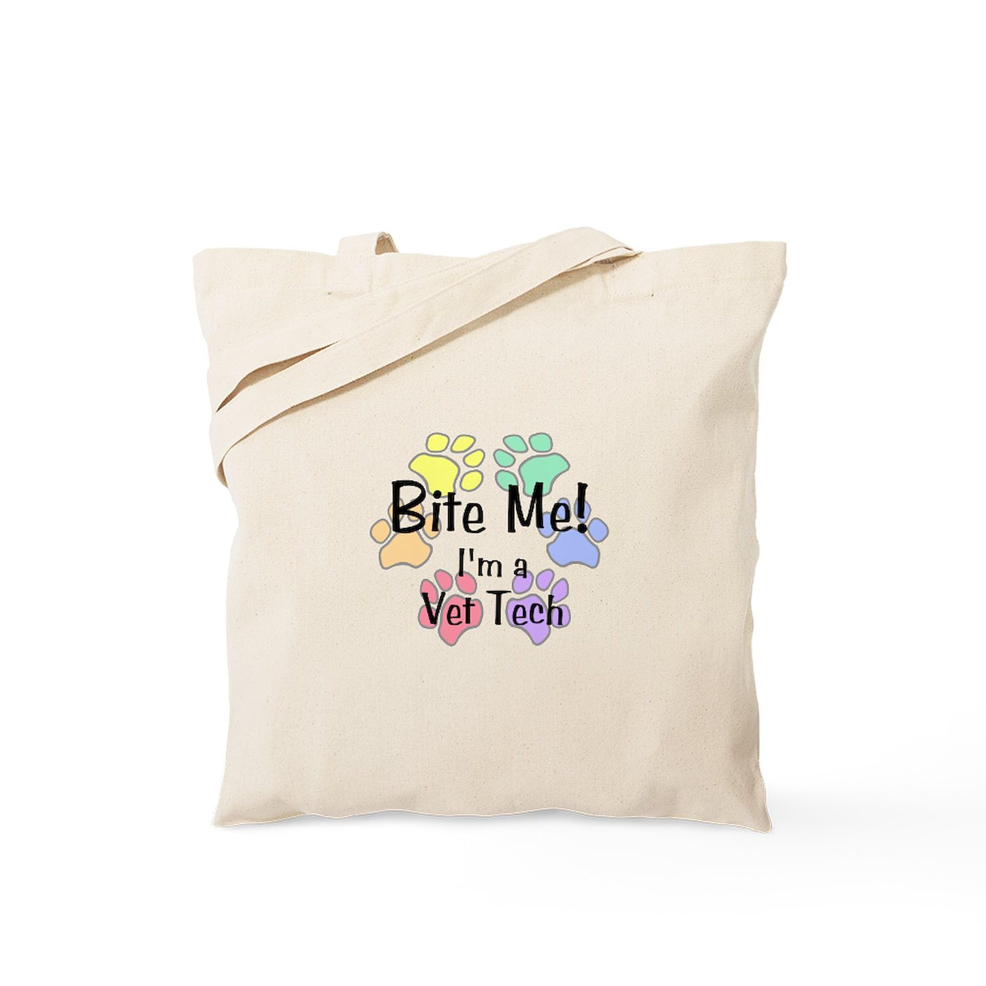 Amazon.com: CafePress Bite Me! I'm A Vet Tech Tote Bag Natural